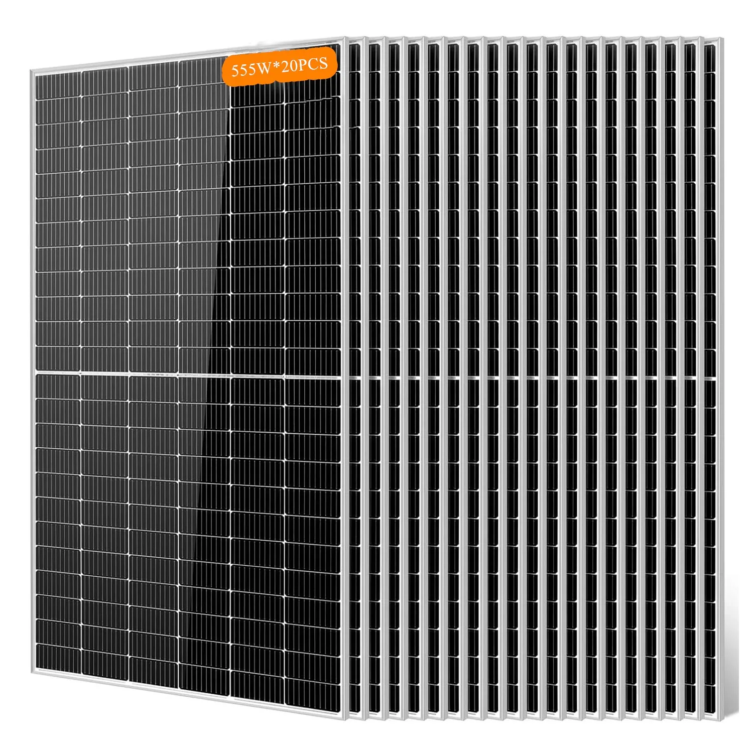555 واط لوحة طاقة شمسية ثنائية الوجه 20 قطعة عالية الكفاءة أحادية البلورية IP68 لوحة طاقة شمسية وحدة PV شاحن الطاقة لتطبيق خارج الشبكة