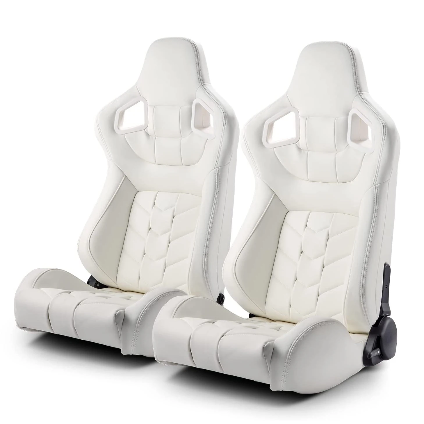 9009 White High Quality Leather Car Vehicle Gaming Station Simulator Universal Adjustable Sim Bucket Racing Seats