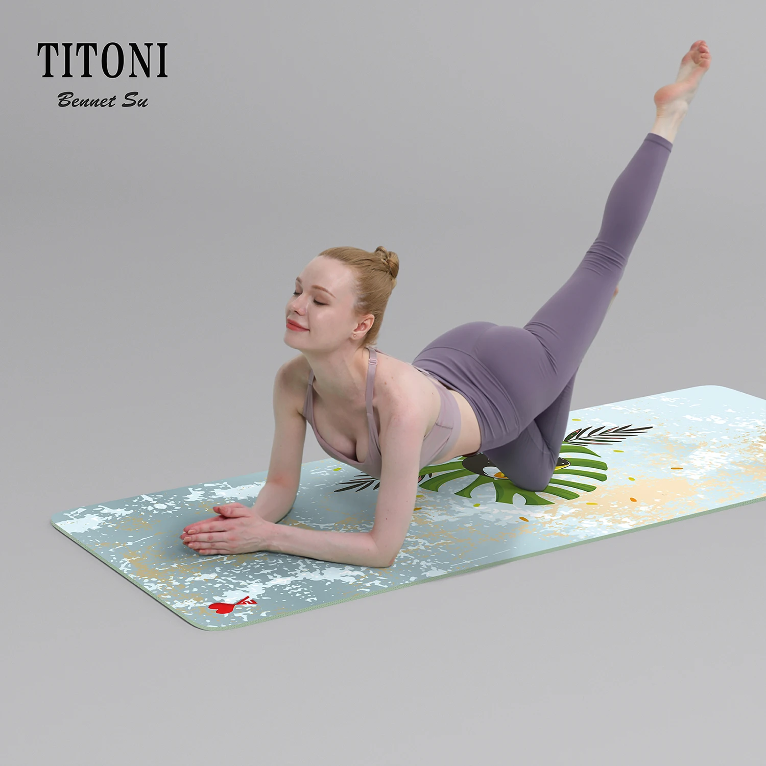 TITONI Advanced 5mm Thick Non Slip Anti-Tear Meditation Fitness Mat Double-Layered PU Rubber Yoga Mat
