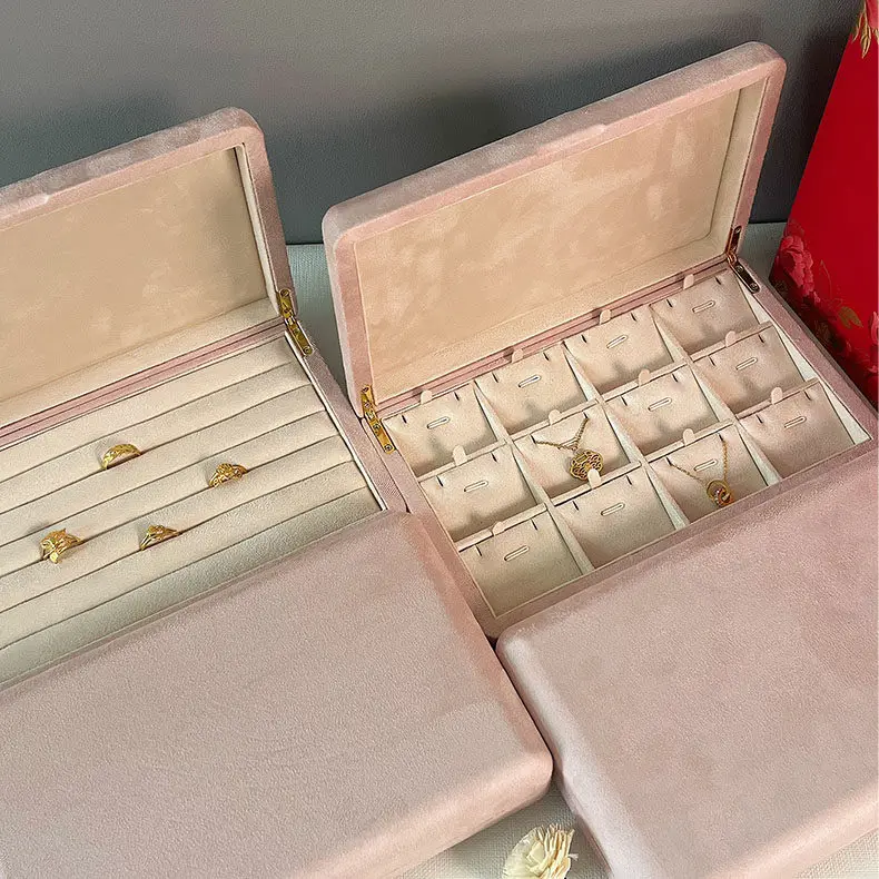 Jewelry Storage Box With High-End Feel Display Box For Necklaces Rings Accessories Leather-Covered Box For Displaying Luxury