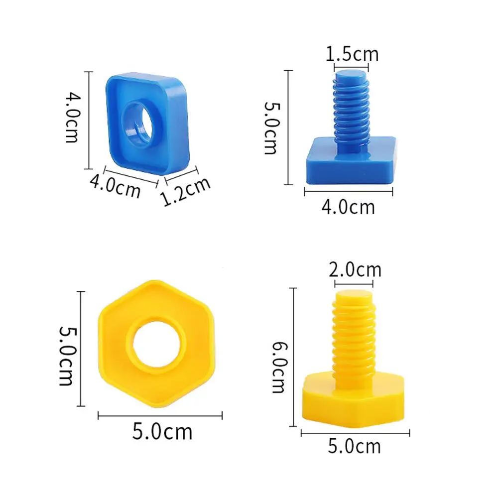10/20ชุดใหม่10/20ชุดก่อนวัยเรียนการศึกษาอาคาร Montessori สกรูของเล่น Nut รูปร่างบล็อกอาคาร