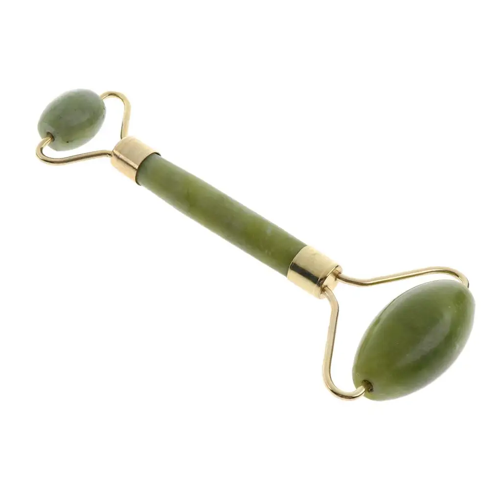 3-6pack Double Heads Natural Jade Facial Massage Roller Face Neck Massager Green