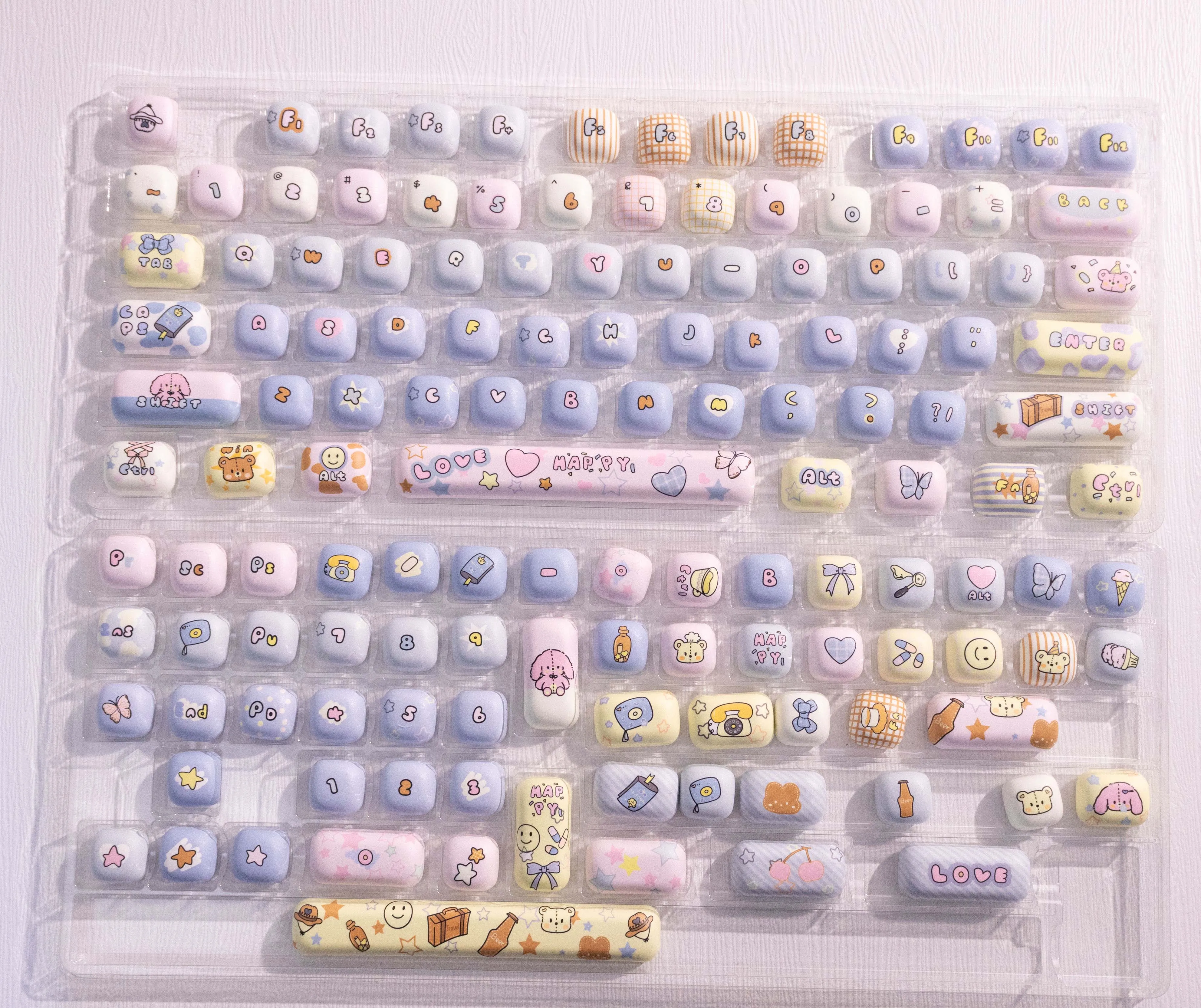 Kawaii Pastel Party Mog Profile Keycaps (135 Keys) - Special Edition