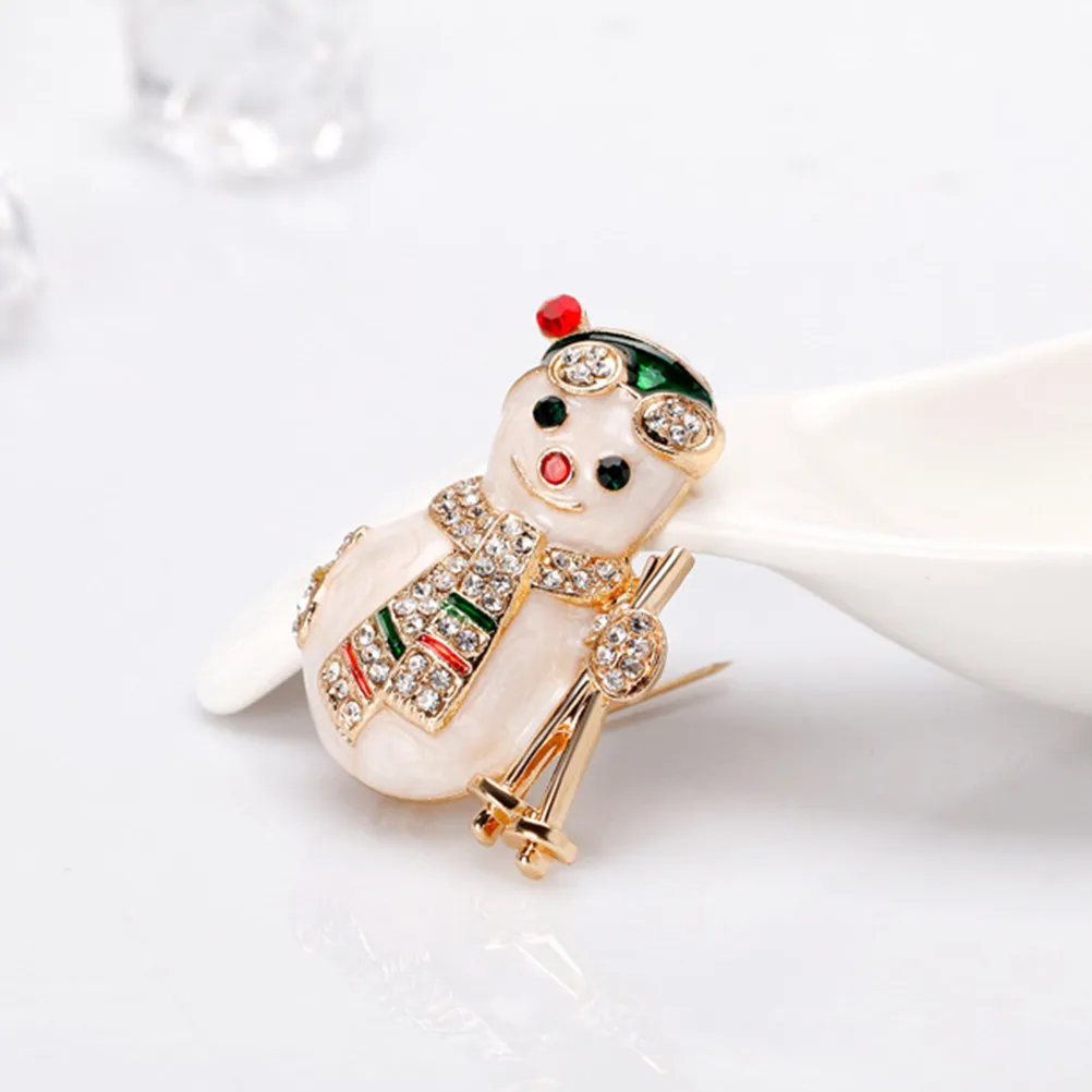 Christmas Snowman Brooch Cartoon Enamel Pin Festive Holiday Decoration for Clothing Bags Hats Scarves Stockings Scrapbooking