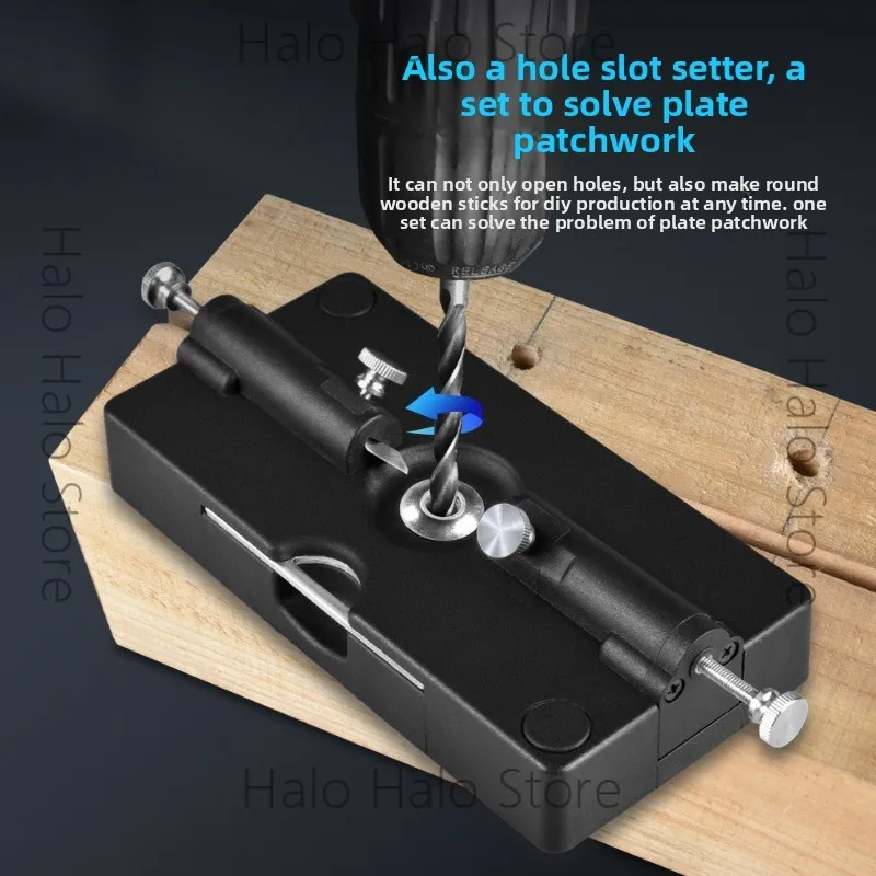 Square cart round wooden stick, round wooden tenon making tool, woodworking punching straight hole positioner
