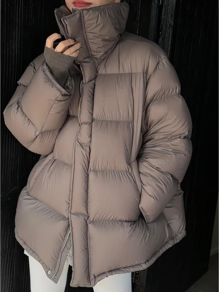 Korean Style New White Duck Down Jacket Female Warm Thickened Versatile Soft and Comfortable Loose Bread Clothing Down Coats