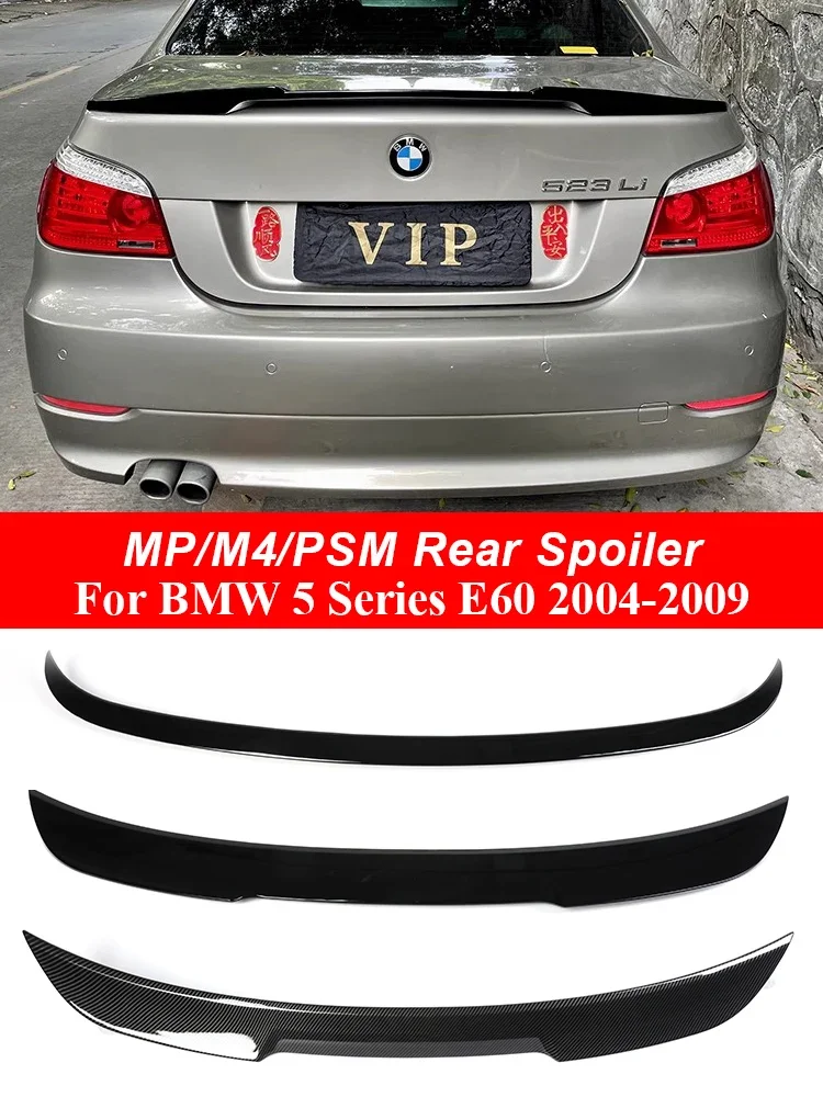 

Carbon Fiber Rear Bumper Lip Trunk Spoiler M4 MP PSM Style Wing Parts Gloss Black For BMW 5 Series E60 E61 2004-2009 Accessories