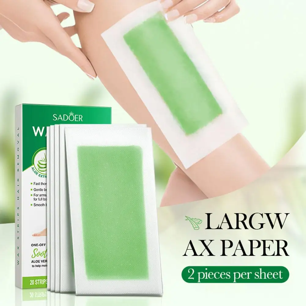 

20 Stick Professional Hair Removal Wax Strips For Summer Depilation Double Sided Cold Wax Paper For Leg Body Useful B3B7