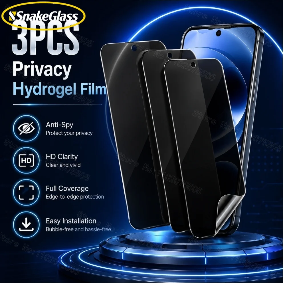 3er-Pack Sichtschutz-Hydrogel-Folie für Xiaomi 17 Ultra 17T Pro 15 Pro 14 13 12S 11T Anti-Spy Displayschutzfolie für Xiaomi 17 Pro Max