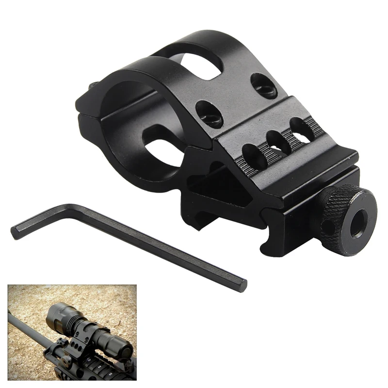 Novo anel de montagem em trilho de airsoft, anel de deslocamento, montagem lateral da tocha para lanterna, laser/arma de rifle, montagem adequada para trilho de 20mm