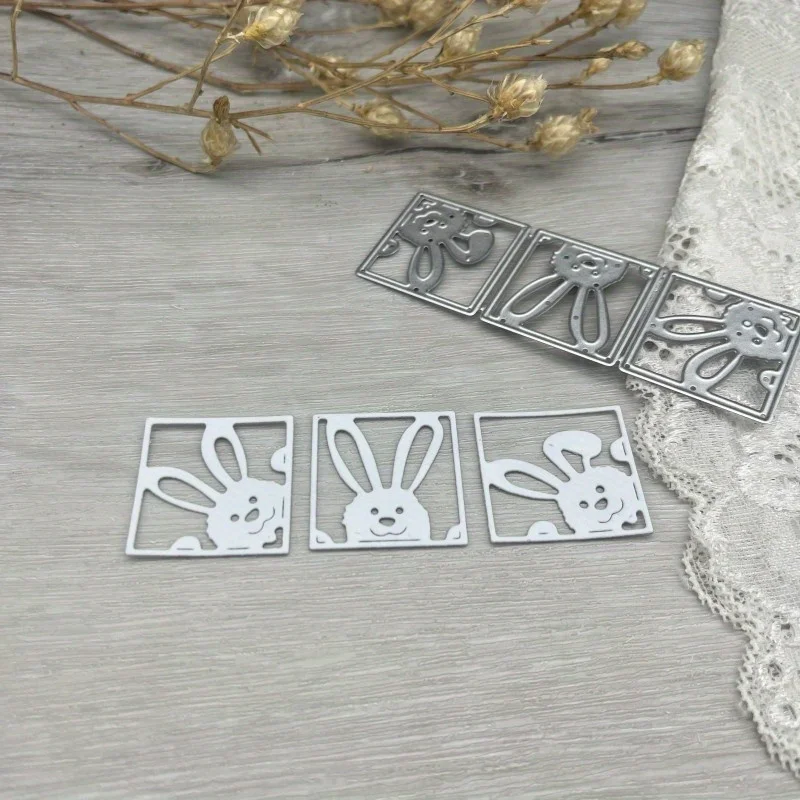 1pc metal cutting dies cut die mold New cute rabbit frame Scrapbook paper craft knife mould blade punch stencils dies