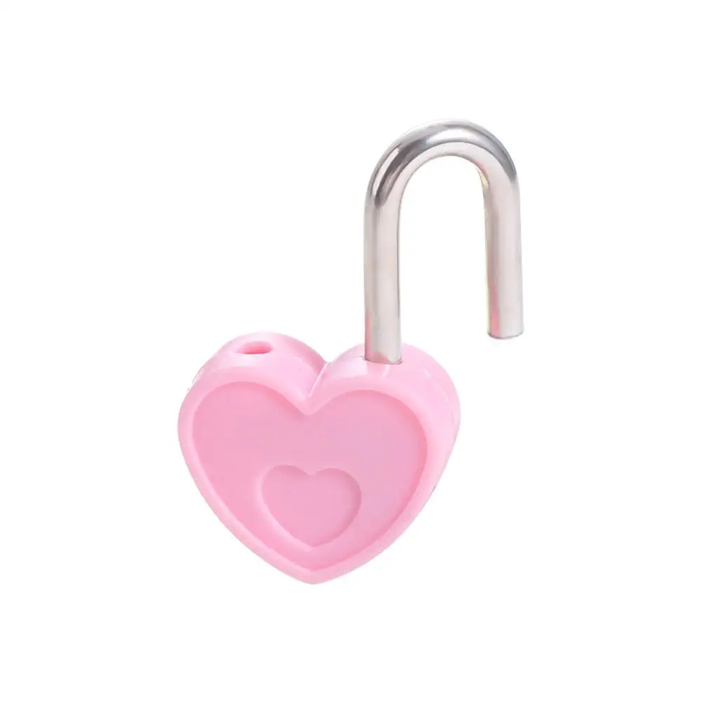 10pcs Vintage Plastic Mini Padlock with 2 Keys Romantic Heart Shape Padlock Cute Antique Style Diary Padlocks Travel