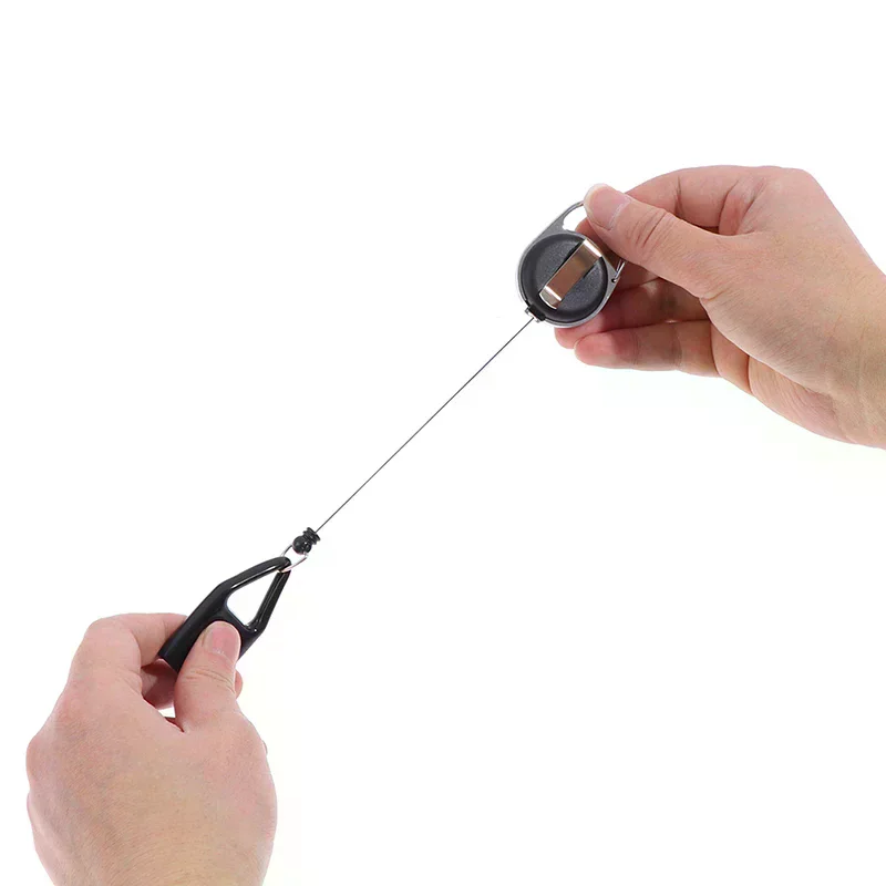 Portable Retractable Light Keychain Holder Leash Safe Stash Clip Case For Outdoor Camping Hiking Climbing