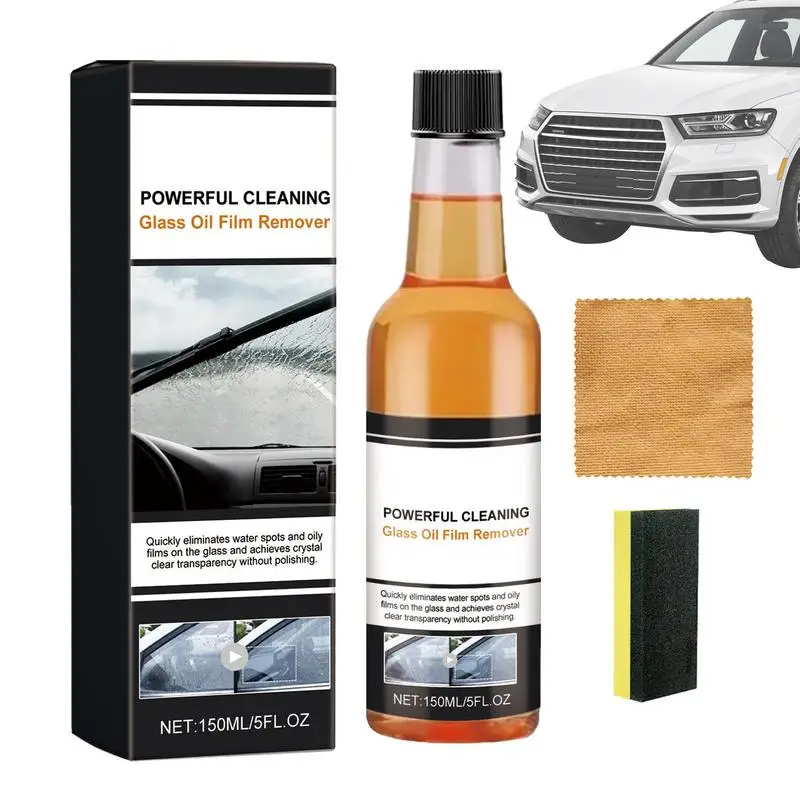 

Window Cleaning Agent 150ml Streak-Free Car Glass Wash Agent With Towel And Sponge Car Window Cleaner Tool Glass Care