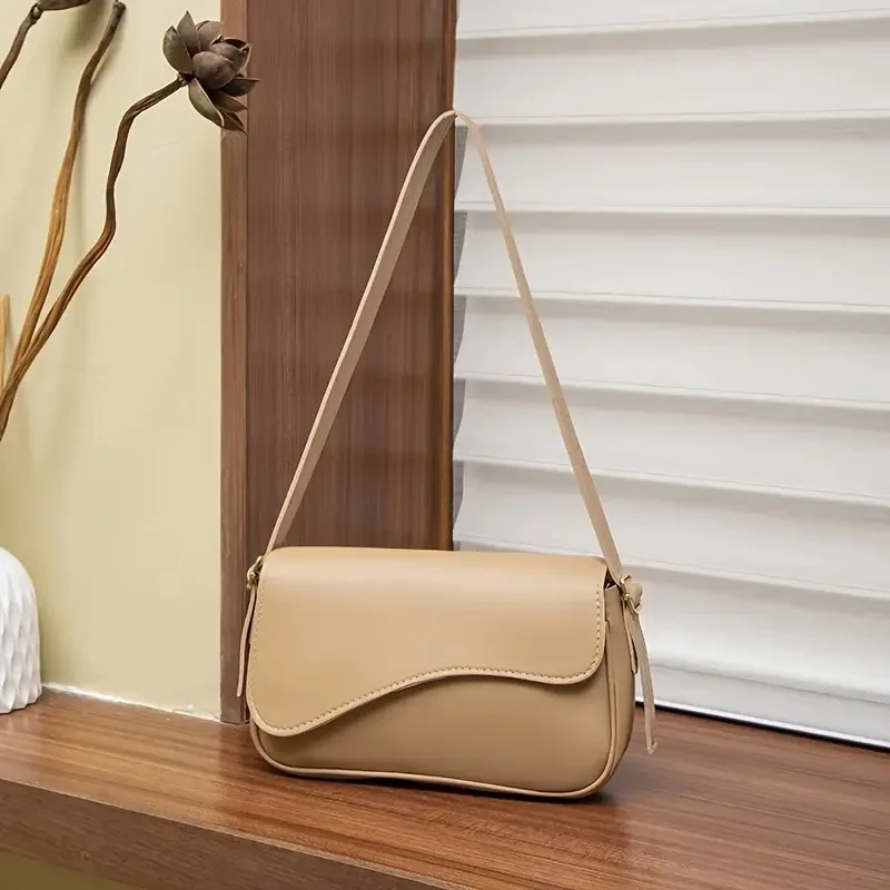 Retro Versatile Casual Hand-held Shoulder Bag, Fashionable Leather Women's Crossbody Bags, Suitable for Commuting and Banquets