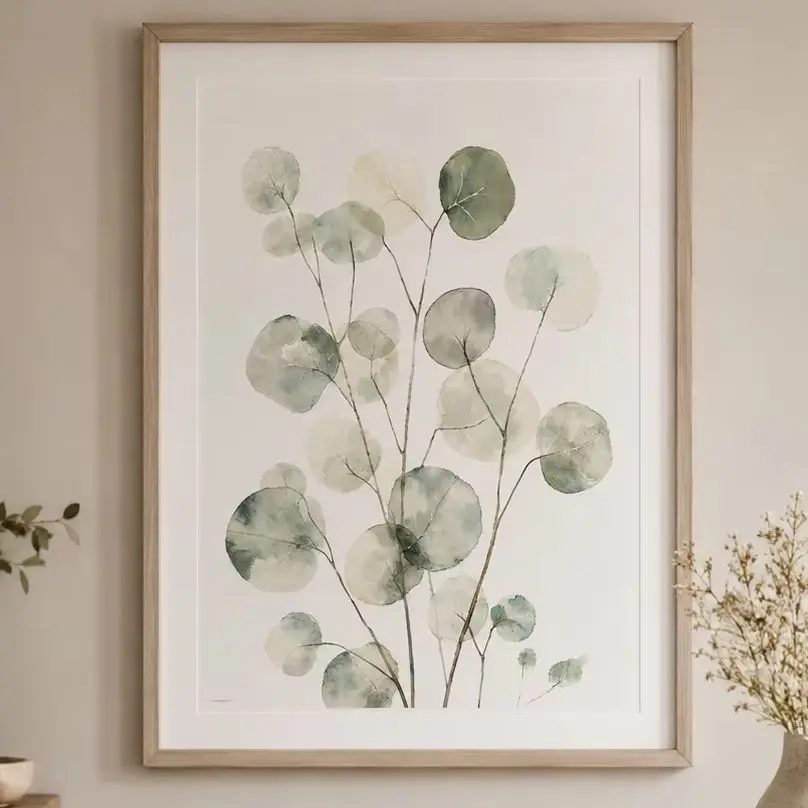 Serene Botanicals Poster,Canvas Wall Print,Modern Art Illustration,High‑Grade Home Decoration Artwork for Bedroom,Living Room,Of