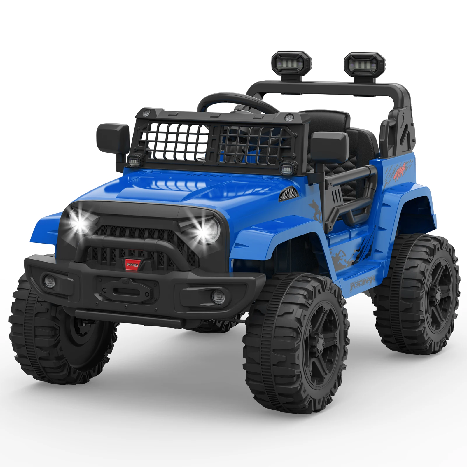 12v Electric Ride-on Truck for Kids with Parent Remote Control,3 Speeds,Spring Suspension & LED Lights,ASTM Vehicle Certified