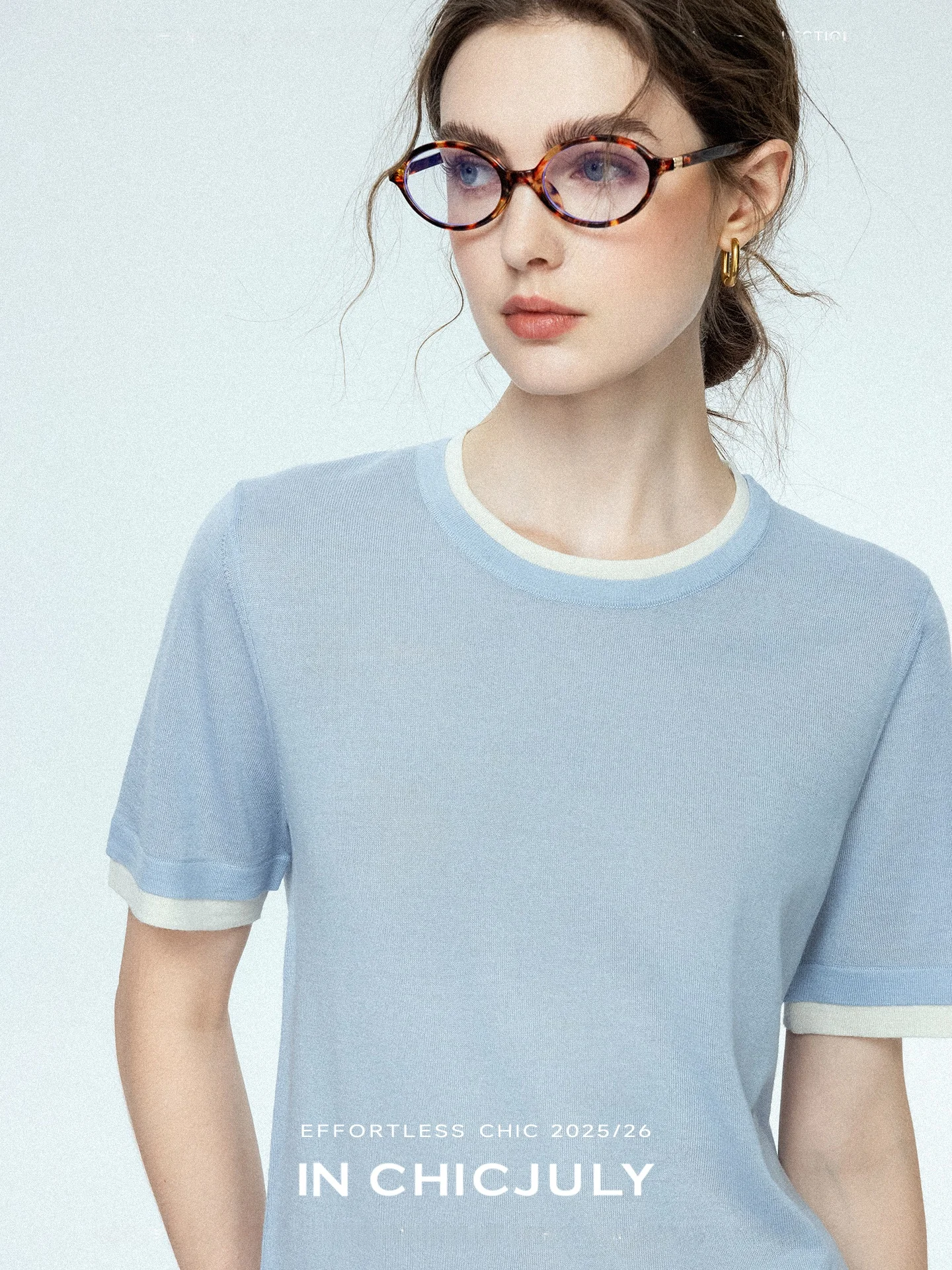 

mat Comfortable ort Sve Silk Wool T-irt Women's Folded Design White False Two-Piece Classic Commute Sle ...