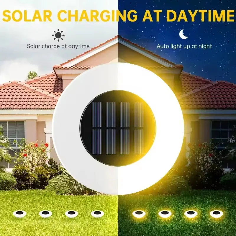 Solar Ground Lights 1/4Pack LED Lawn Lamp Outdoors Floor Lamp Landscape Light for Garden Pathway Yard Deck Camping Decor