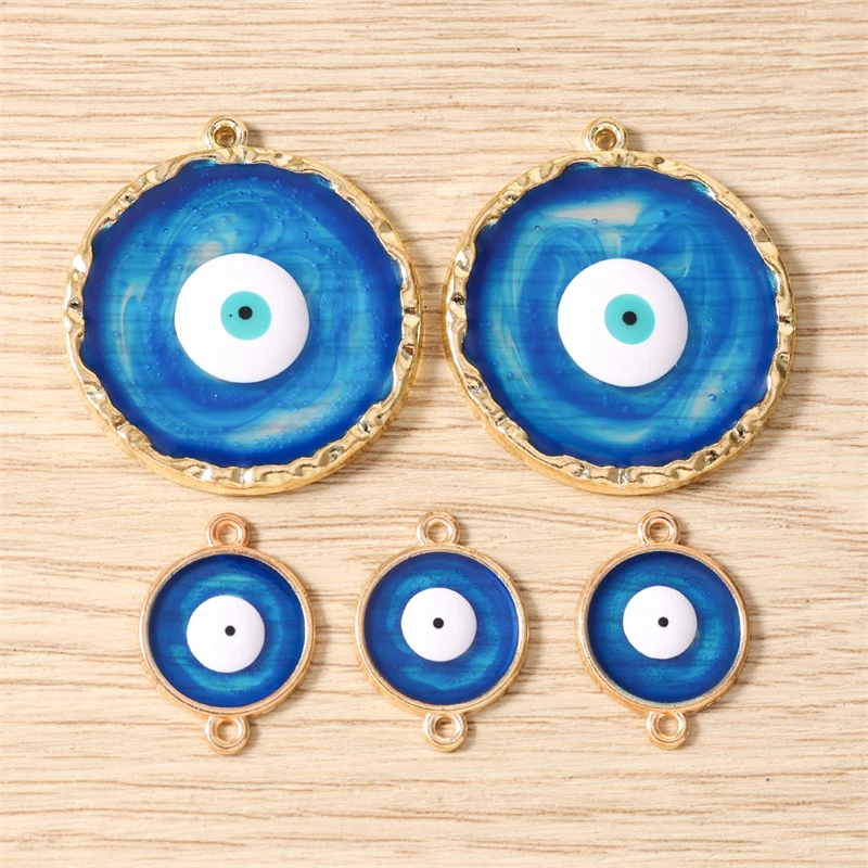10 Stück Niedliche Emaille-Böses-Auge-Anhänger für die Herstellung von Halsketten, Ohrringen, Armbändern, DIY-Bastelarbeiten und Schmuckzubehör – Detail 2