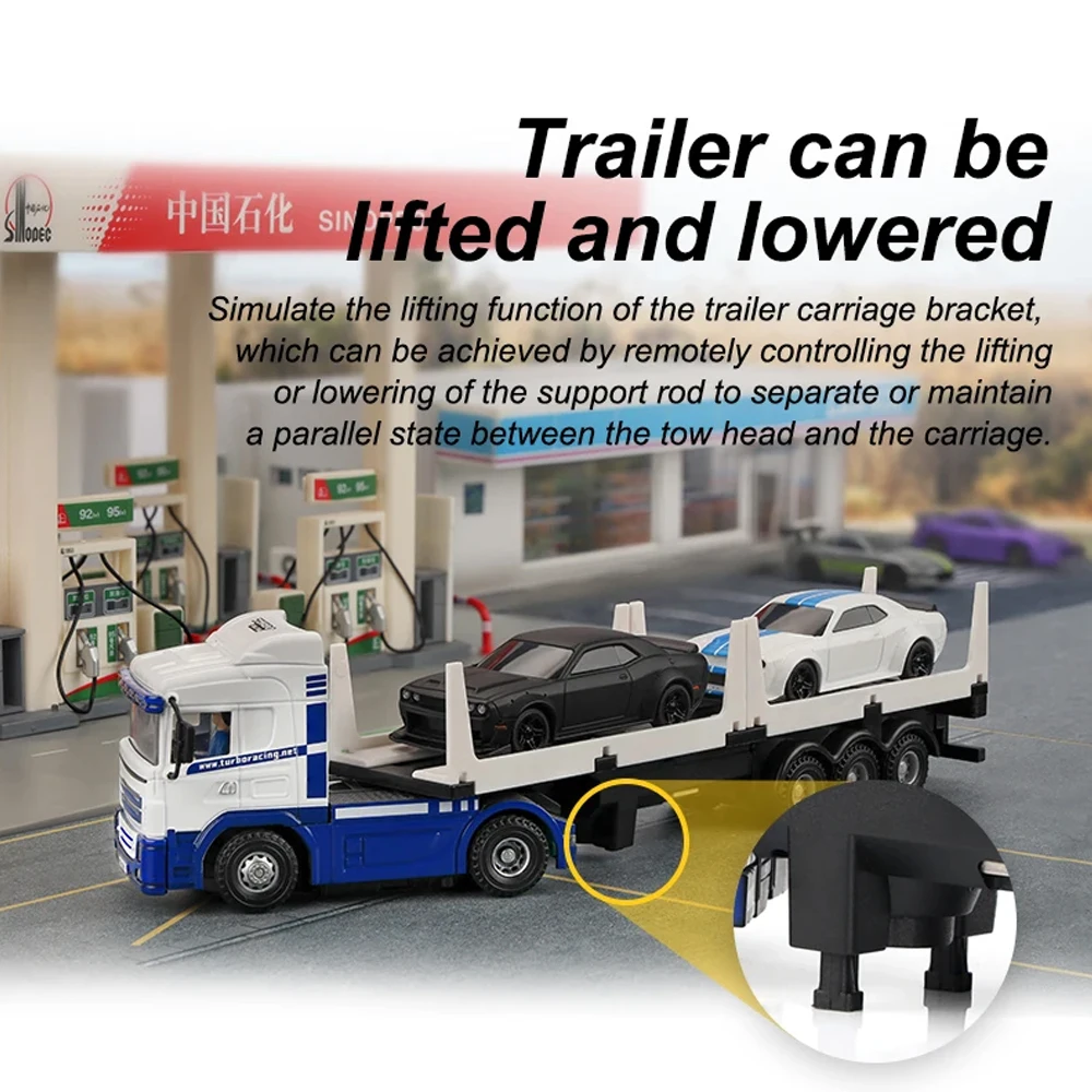 Turbo Racing 1:76 C50 RC Car Semi-truck Full Proportional Remote Control Toys RTR Kit dla dzieci i dorosłych RC Truck