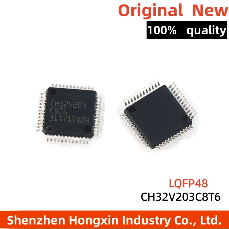 

10 pieces CH32V203C8T6 package LQFP48 32-bit RISC-V core microcontroller chip