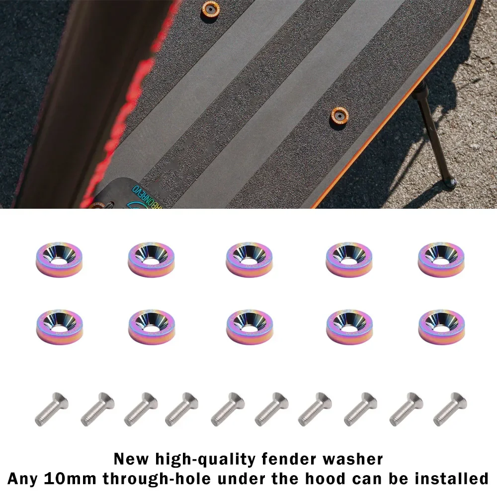 10Pcs E-Scooter Fasteners Screws Handle Bar Decorative Screws 10 Colors Washer For Dualtron 1 2 3 Thunder Eagel Ultra for Zero 9 view 3
