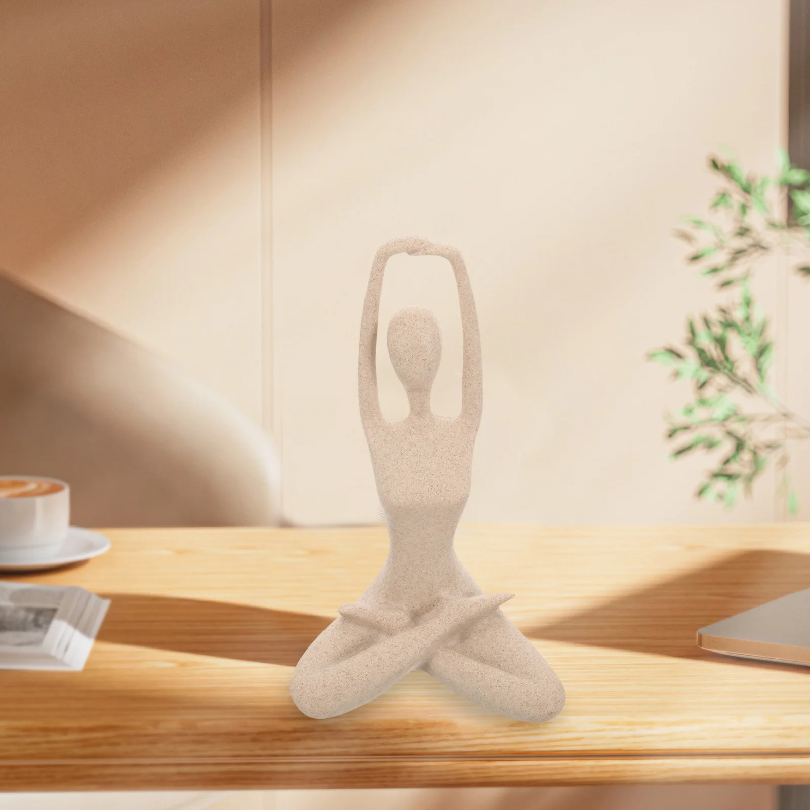 

Yoga Statue Resin Abstract Lightweight Desktop Ornament Yoga Sculpture for Meditation Room Home Office Decoration