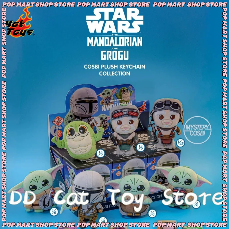 

New Original HotToys Star Wars The Mandalorian And Grogu Cosbi Blind Box Plush Keychain Bag Pendant Surprise Box Birthday Gift