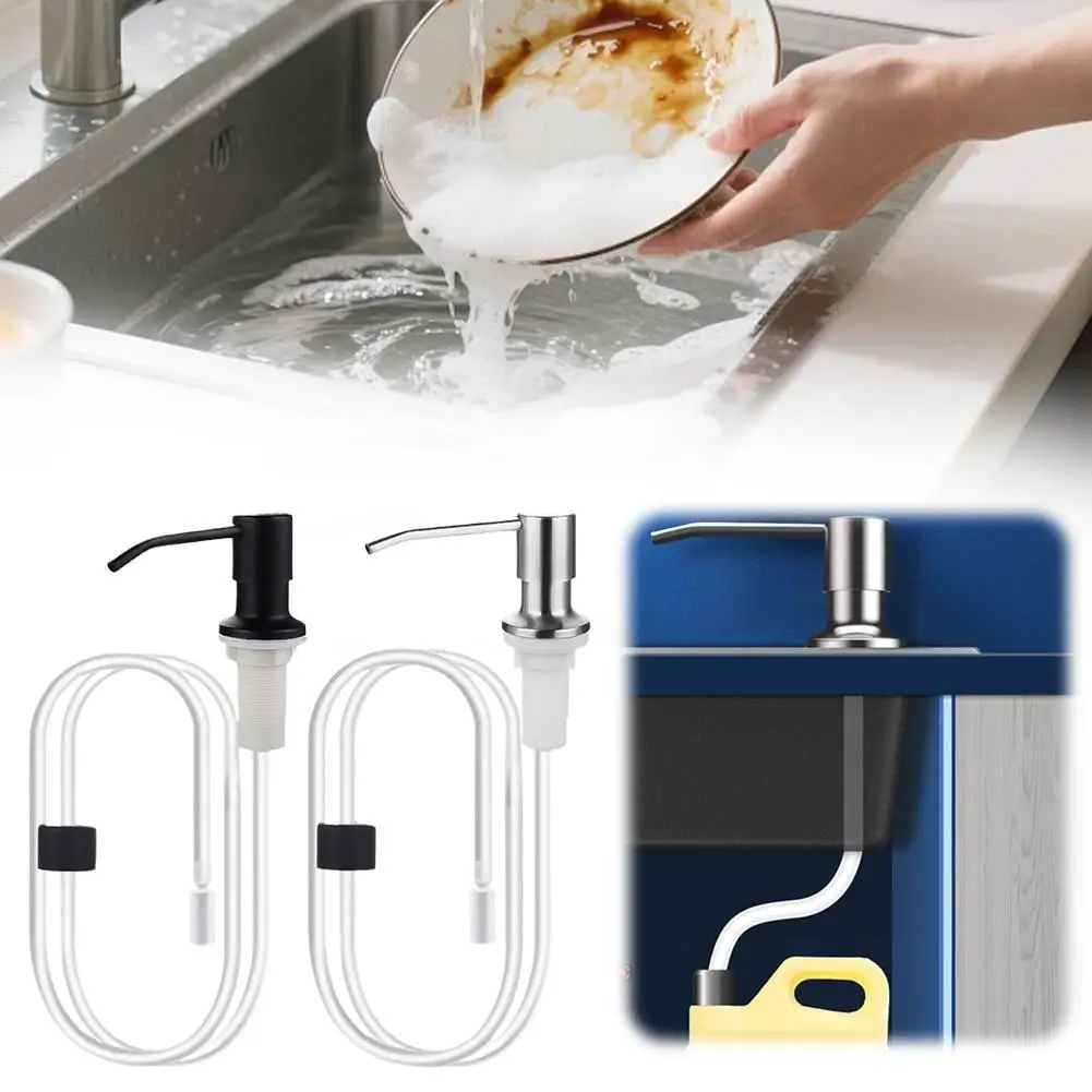 

Stainless Steel Kitchen Sink Soap Dispenser With Extension Tube 360° Rotation Smooth Liquid Output Fits 99% Sinks Kitchen Utensi
