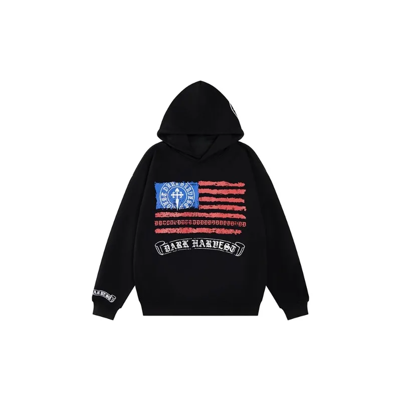 

BODK original China-Chic American retro street Sanskrit letter printing hoodie for men and women in autumn loose hoodies