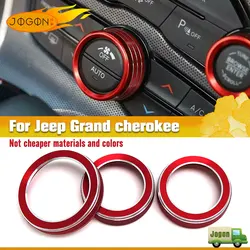 3Pcs For Jeep Grand Cherokee 2014-2021 Car Interior AC Air Conditioning Volume Knob Switch Button Cover Trim Sticker Accessories