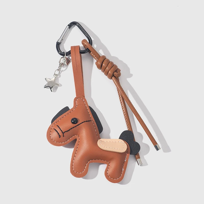 Braided Rope Bag Pendant High-grade Keychain Pendant Leather Horse Pendant Suitable For Phone Bag Accessories