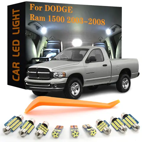 10pcs Canbus Car Accessories LED Interior Lights For Dodge Ram 1500 2003 2004 2005 2006 2007 2008 No Error Auto Lamp Bulbs Kit