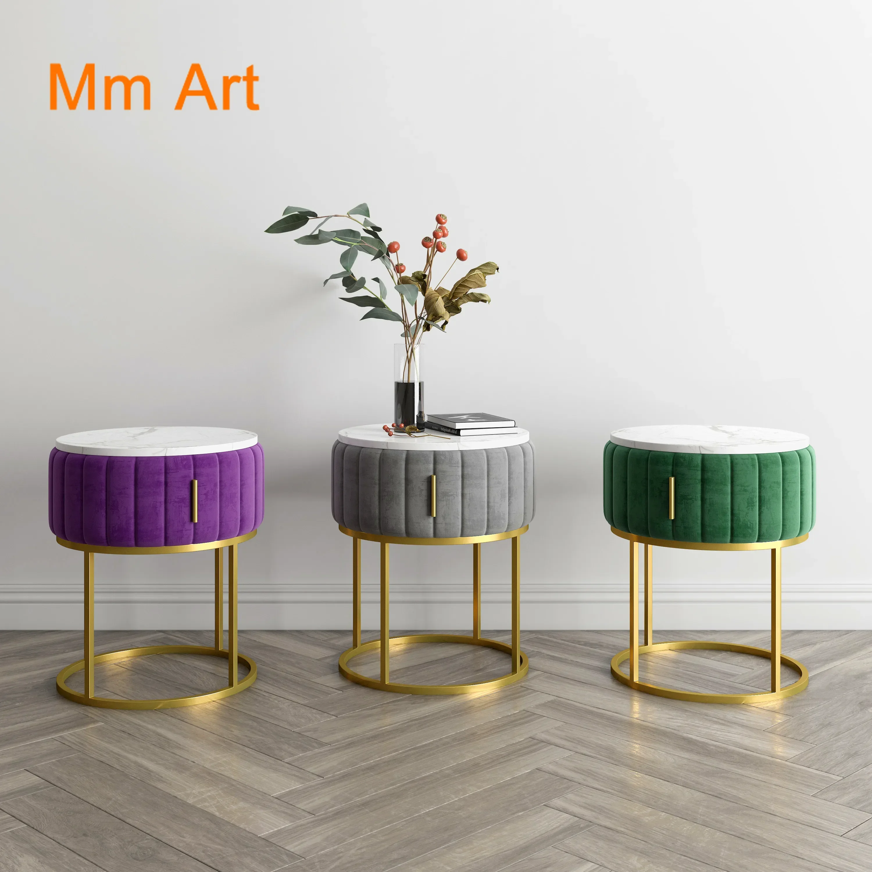

Light Luxury Sofa Side Table Corner Table Coffee Table Marble Minimalist Modern Nordic Living Room Side Cabinet