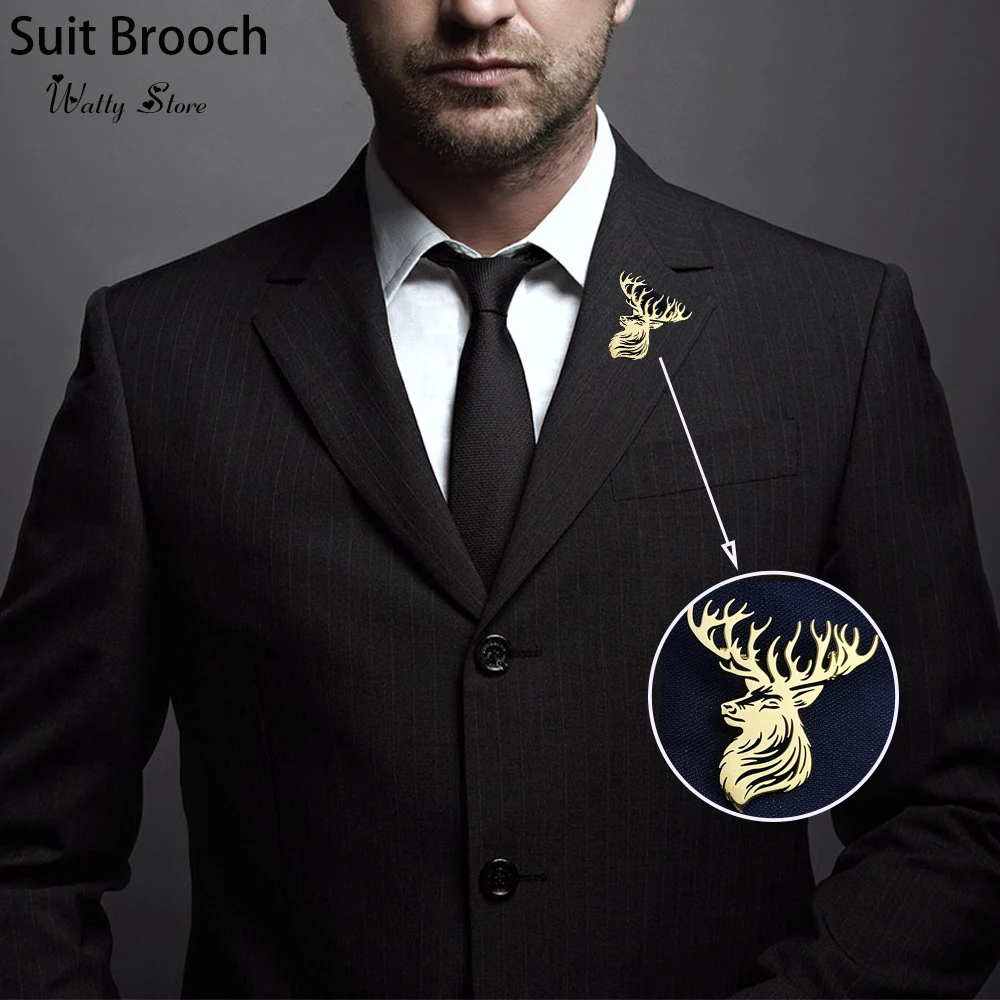 

Art carved tree pattern deer antler brooch fashion suit lapel pin clothing backpack accessories Gift for friends