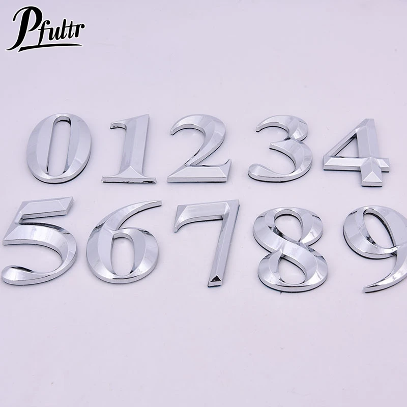 1PC Self Adhesive 3D Number Stickers Room House Number Plate Sign for Home Apartment Cabinet Table Mailbox Outdoor Door Numbers