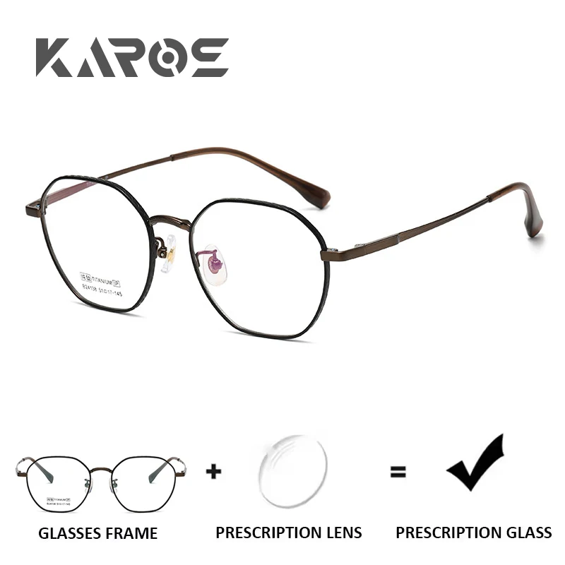 

KAROS Full Titanium Round Frame Prescription Eyewear Anti Blue Light Photochromic Lightweight Comfort