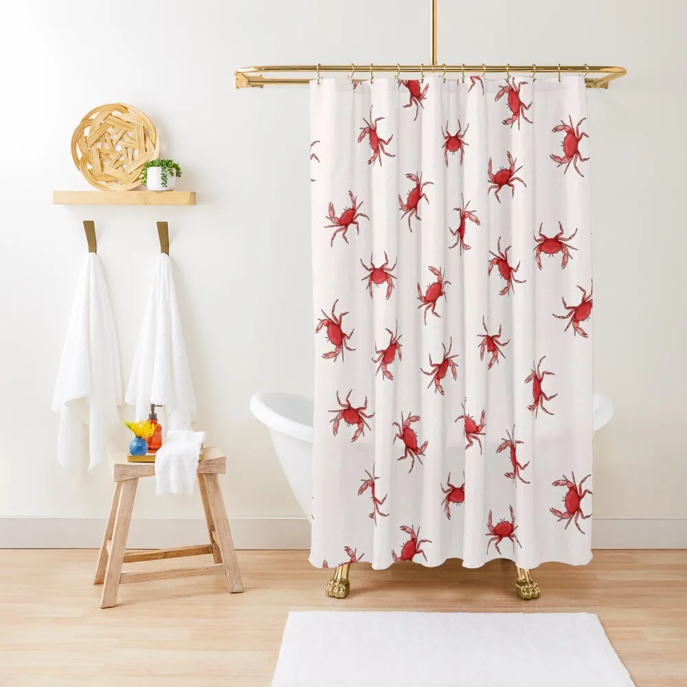 Crab crawfish Crustaceansea pattern Shower Curtain For Bathroom Shower Waterproof Curtain