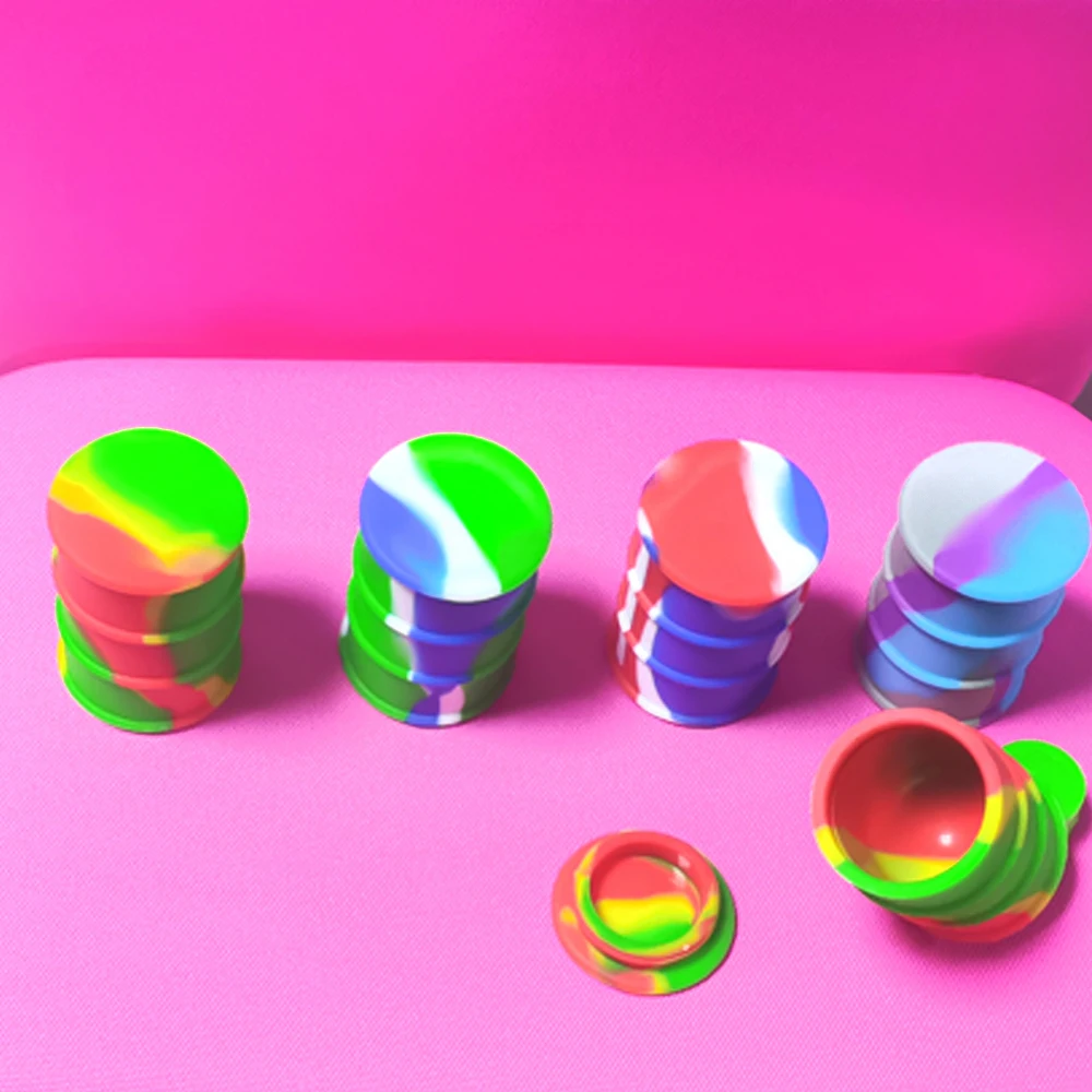 10 Stuks Olie Vat Vorm Pot Siliconen Cosmetische Container Fles Gezichtscrème Potten Olie Make Opbergdoos Roken Accessoires Pot