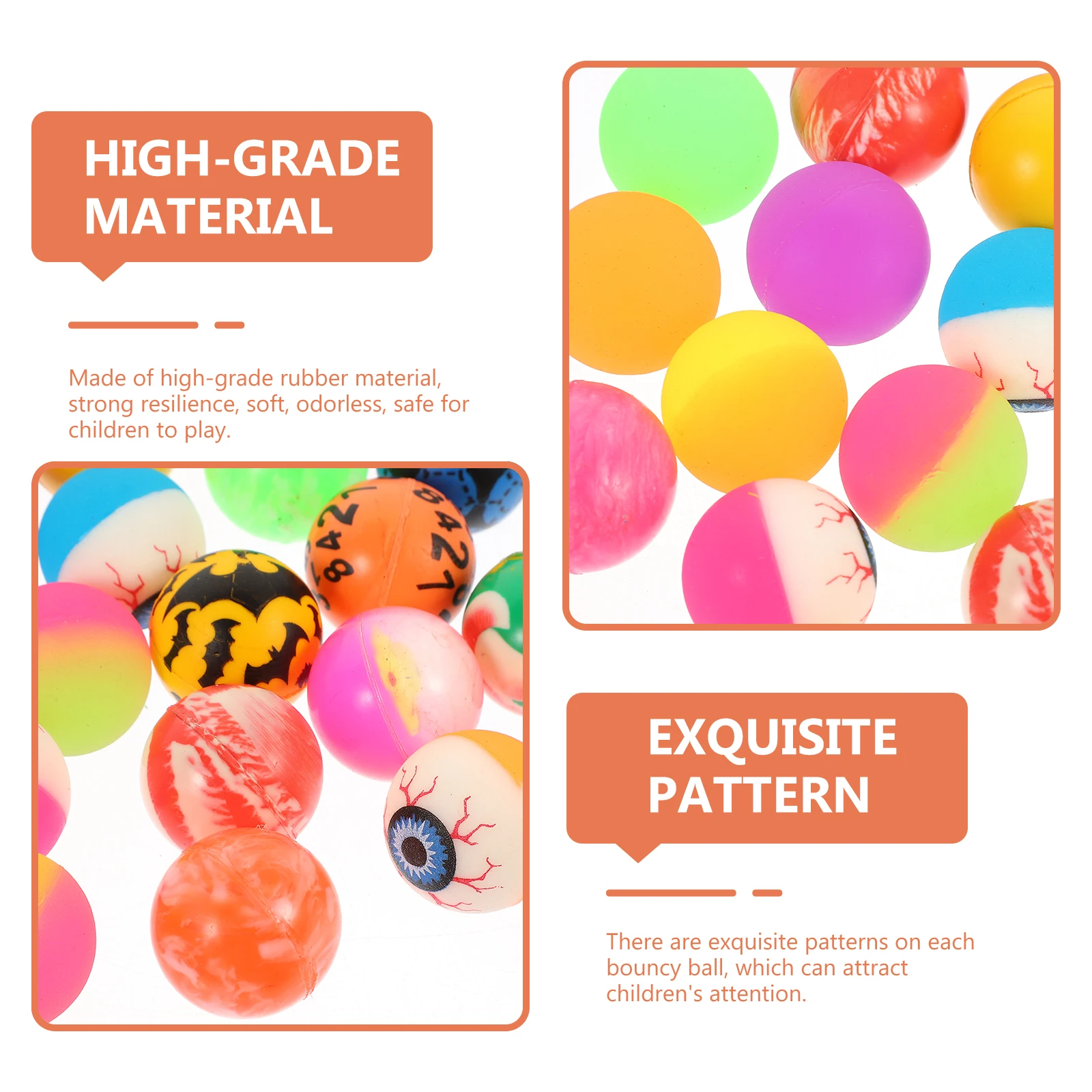 30個 カラフルなソリッドゴム製弾むボール クリエイティブなバウンスボール 子供用ジャンプボール 子供用遊び用 (ランダムカラー)