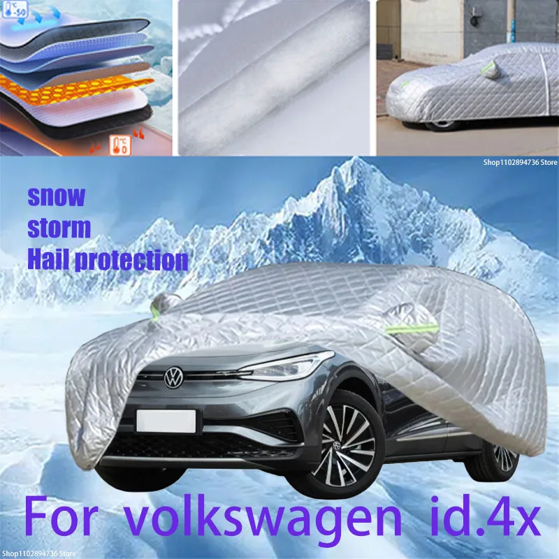 

For volkswagen id.4x Outdoor Cotton Thickened Awning For Car Anti Hail Protection Snow Covers Sunshade Waterproof Dustproof