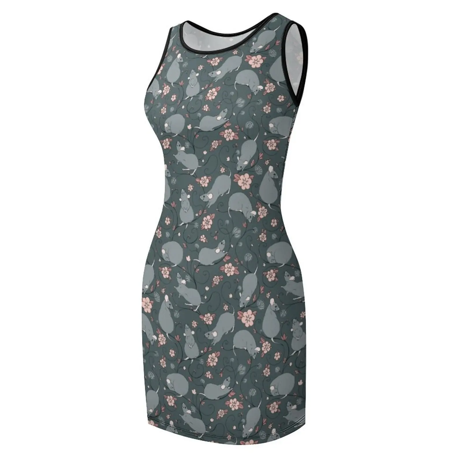 花柄ラットダークグレーとピンクのノースリーブサンドレスビーチ衣装女性用ドレス女性夏 2025 パーティー用のウェディングドレス