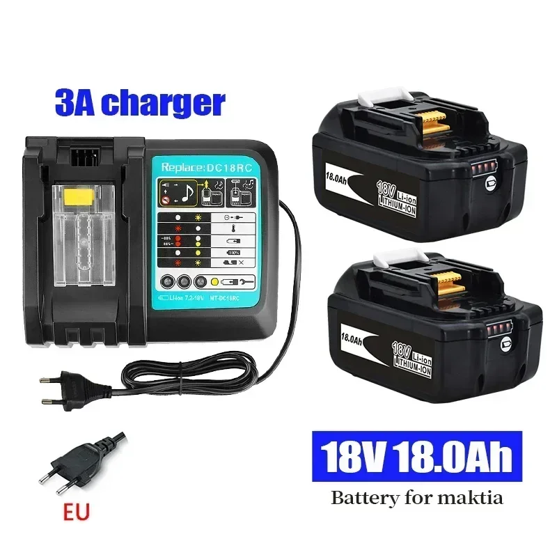 

NEW+Charger BL1860 Rechargeable Batteries18V 18000mAh Lithium Ion for Makita 18v Battery 18AhBL1840 BL1850 BL1830 BL1860B LXT400