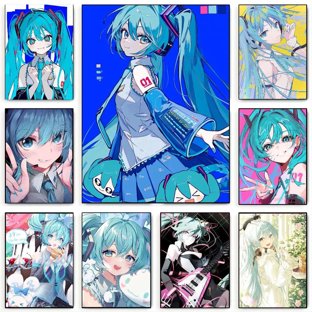 1PC Hatsune Miku Poster Paper Print Home Living Room Bedroom Entrance Bar Restaurant Cafe Art Painting Decoration