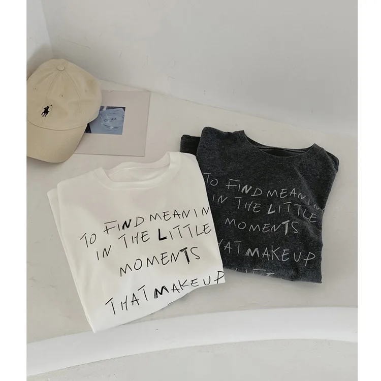 

Женская футболка оверсайз с принтом «Весенняя буква», 100% хлопок, круглый вырез, свободный крой, длинный рукав, повседневный топ