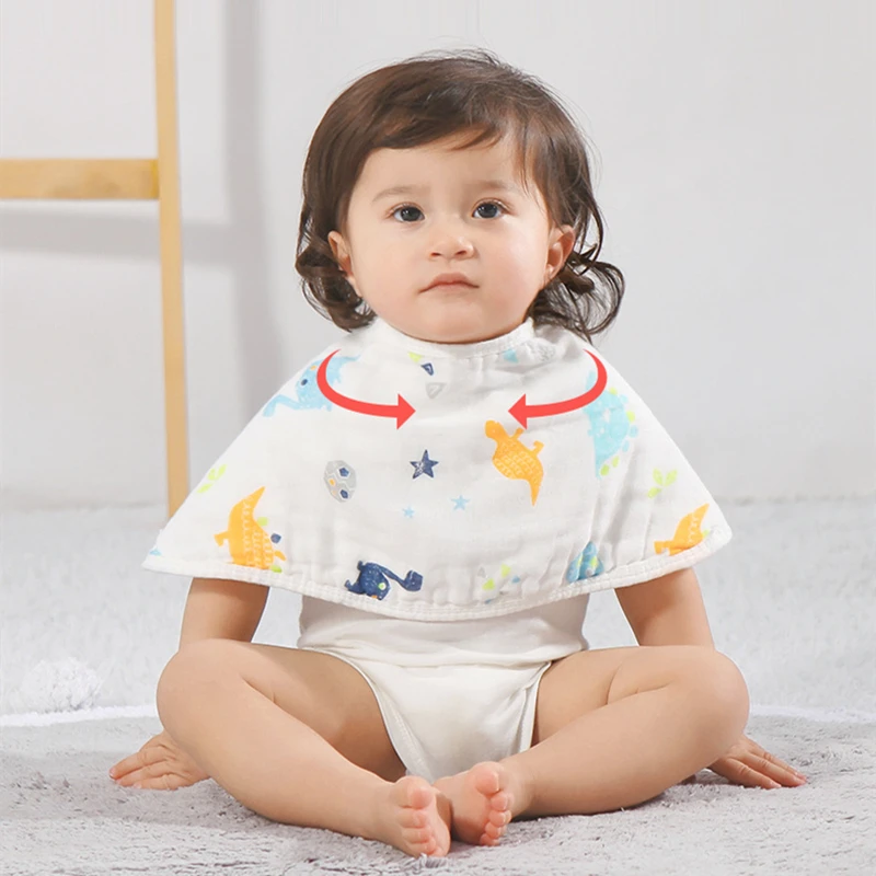 

1 Piece 57x26 Cm Baby Burp Cloths 100% Cotton 8-Layer Anti-Spillage Infant Bib Soft Shoulder Pad for Kids Bathing & Feeding