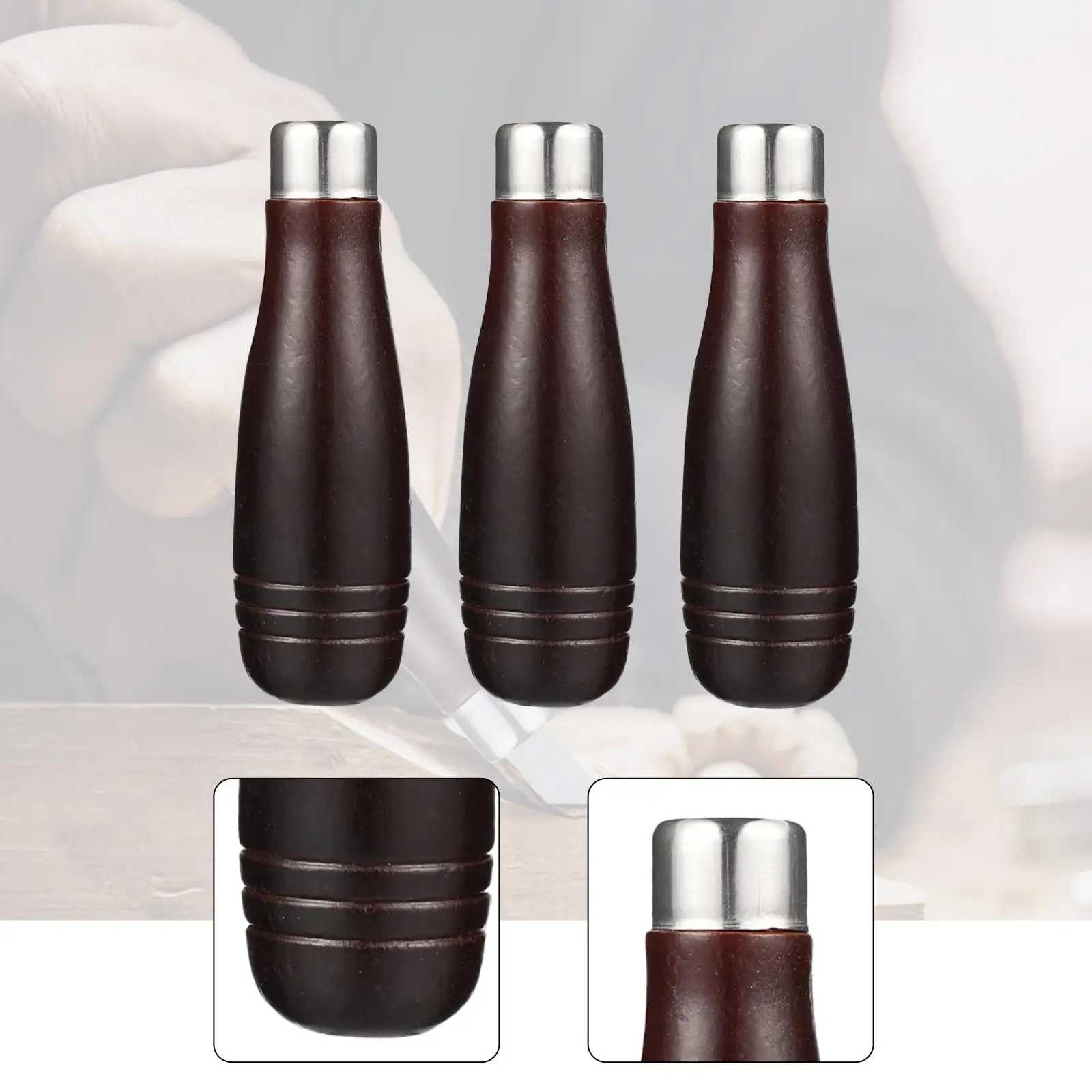 3개 세트 목재 파일 핸들 세트 파일 절단 도구 목공 소형 및 대형 액세서리 금속 링 포함 목재 라스프 교체용