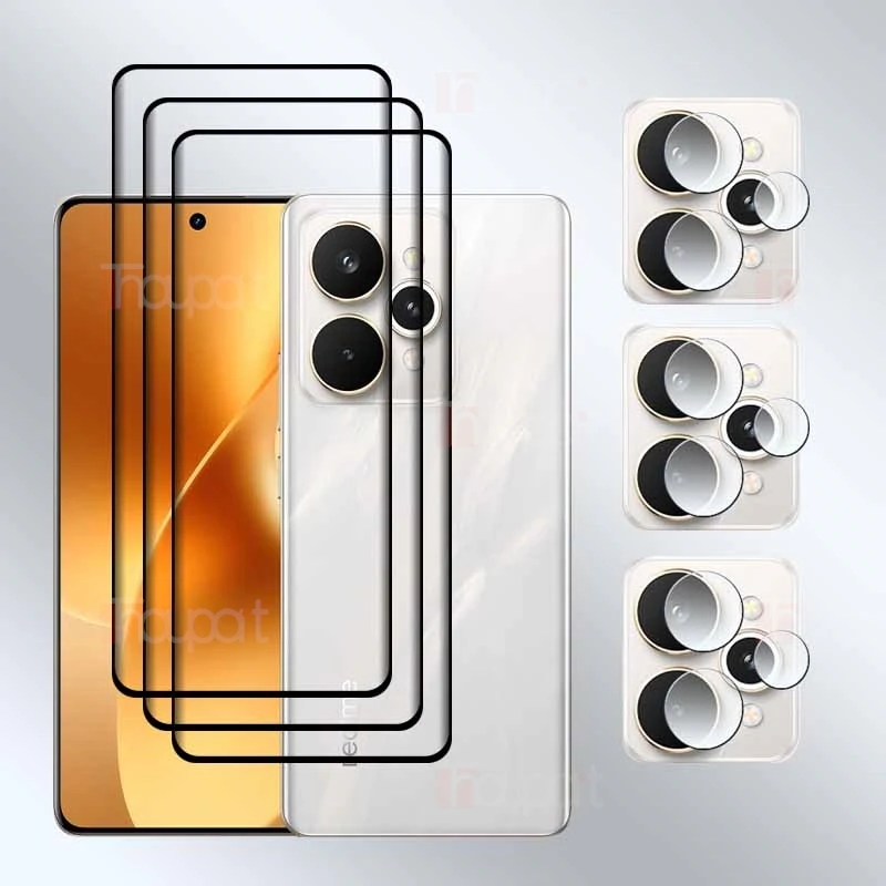 

Закаленное стекло 6-в-1 для Realme 15Pro, изогнутая защитная пленка для экрана, 3D жесткая пленка против царапин для Realme 15pro, мягкая пленка для линз
