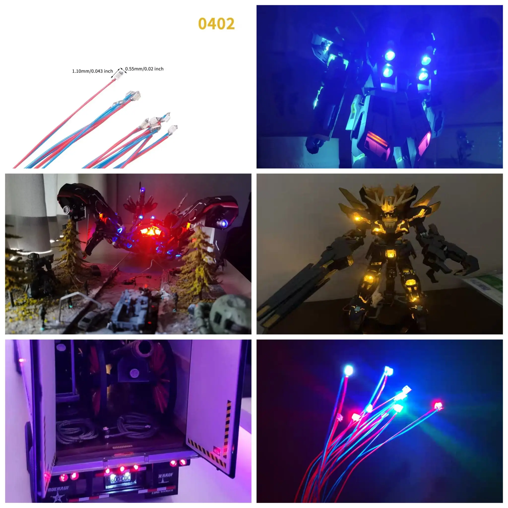 100 Stück 0402 0603 Wired Smd Led Lampe Spielzeug vorgelötetes Licht Diy Modellbau für Eisenbahn Zug Layout/Autos/Sandtisch Landschaft